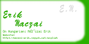 erik maczai business card